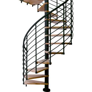 DOLLE 5 ft 3 in Oslo Black Interior Spiral Staircase Kit