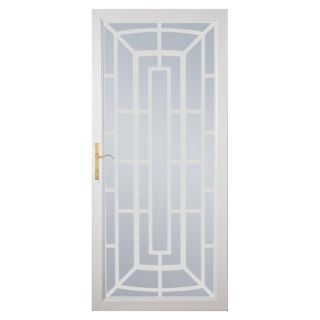 LARSON Annapolis Brass White Aluminum Security Door (Common 81 in x 36 in; Actual 80.81 in x 37.625 in)