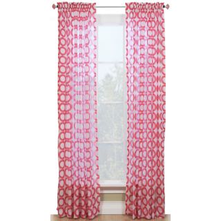 Style Selections Berta 84 in L Kids Pink Rod Pocket Window Sheer Curtain