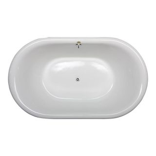 Jacuzzi Era 66 in L x 36 in W x 20 in H White Acrylic Oval Pedestal Bathtub with Center Drain