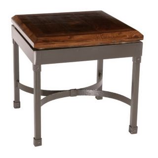 Stone County Ironworks Cedarvale Natural Black Metal Square End Table