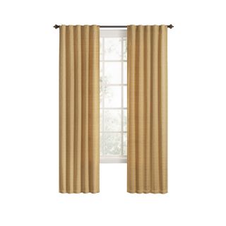Style Selections Deleon 84 in L Solid Gold Back Tab Curtain Panel