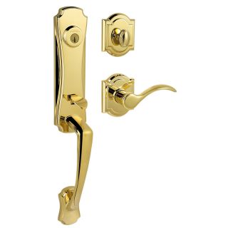 BALDWIN Prestige Segovia Smartkey Lifetime Polished Brass Residential Single Lock Keyed Door Handleset