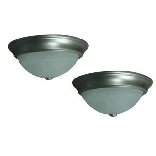 Project Source 2 Pack 13.12 in W Brushed Nickel Standard Ceiling Flush Mount