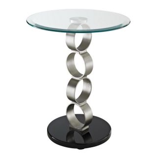Powell Glass Round End Table