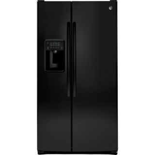 GE 25.9 cu ft Side by Side Refrigerator with Single Ice Maker (Black) ENERGY STAR