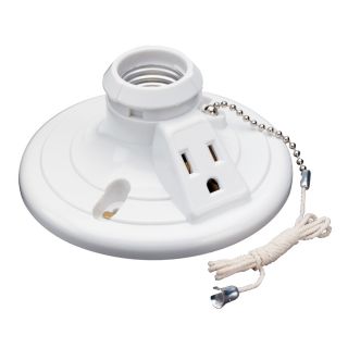 Pass & Seymour/Legrand 250 volts, 250 watts plastic ceiling lamp holder w/pull chain
