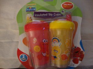Sesame Beginnings Insulated Sip Cups 2 Pack   Baby Elmo and Baby Big Bird  Baby Drinkware  Baby