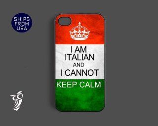 Italian Flag Cannot Keep Calm Iphone 4 case, iphone 4s cover   Cool phone Cas Cell Phones & Accessories