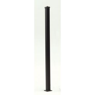 Gilpin Black Steel Flat Cap Fence Post (Common 49 in; Actual 49 in)