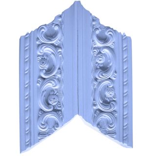 EverTrue 2 Piece 0.875 in x 5.125 in x 1.145 ft Primed Polyurethane Inside/Outside Corner Moulding (Pattern Rococo)
