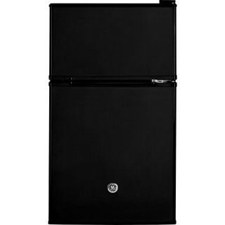GE 3.1 cu ft Freestanding Compact Refrigerator with Freezer Compartment (Black)