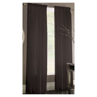Style Selections Chloe 84 in L Solid Black Rod Pocket Window Sheer Curtain