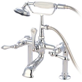 Kingston Brass Vintage Chrome 3 Handle Fixed Clawfoot Tub Faucet