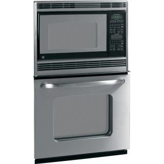 GE 26.625 in Self Cleaning Microwave Wall Oven Combo (Stainless Steel)