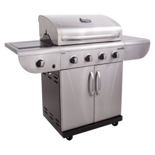 Char Broil Commercial 4 Burner (40,000 BTU) Natural Gas or Liquid Propane Gas Grill with Side Burner