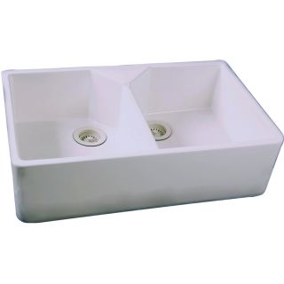 Barclay Double Basin Apron front/Farmhouse Fireclay Kitchen Sink