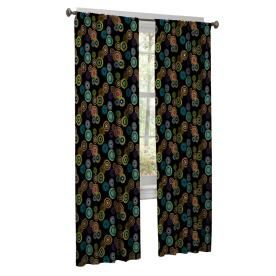 Style Selections Juvi 84 in L Geometric Black Rod Pocket Curtain Panel