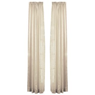 Style Selections Crystal 84 in L Striped White Rod Pocket Window Sheer Curtain