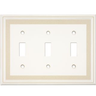 Somerset Collection Color Signatures 3 Gang Beige Standard Toggle Cast Stone Wall Plate