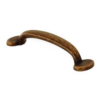 Siro Designs 3 3/4 in Center to Center Antique Coppertone Brass Lancaster Arched Cabinet Pull