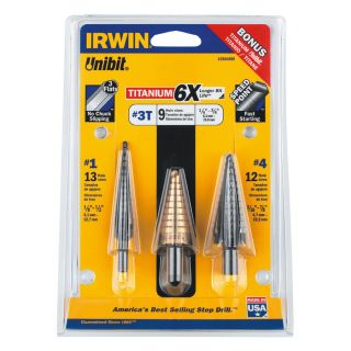IRWIN UNIBIT 3/8 in Hex Step Drill Bit Set