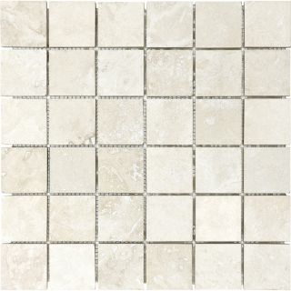 Filled and Honed Travertine Natural Stone Mosaic Square Wall Tile (Common 12 in x 12 in; Actual 12 in x 12 in)