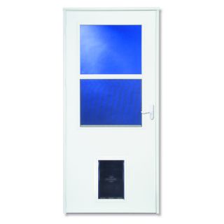 LARSON White Pet Door High View Tempered Glass Storm Door (Common 81 in x 36 in; Actual 81.13 in x 37.56 in)