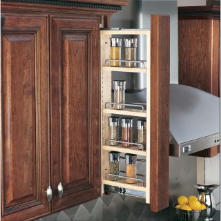 Rev A Shelf 3 in W x 11.13 in D x 30 in H 4 Tier Wood Pull Out Cabinet Basket