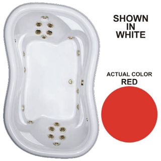 Watertech Whirlpool Baths Designer 78 in L x 52 in W x 25.375 in H 2 Person Red Hourglass in Rectangle Whirlpool Tub