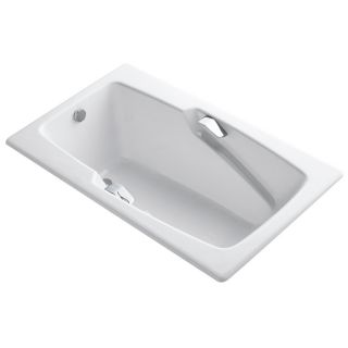 KOHLER Steeping 60 in L x 36 in W x 20.38 in H White Cast Iron Rectangular Drop In Bathtub with Reversible Drain