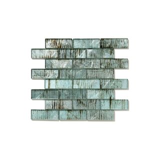 Solistone 10 Pack 12 in x 12 in Folia Blue Glass Mosaic Subway Wall Tile