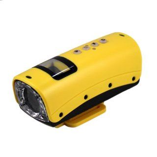 HD 720P 20M Waterproof Sports DVR Helmet Camera Mini DV Video Camcorder H.264 USB 2.0 Interface Yellow Electronics