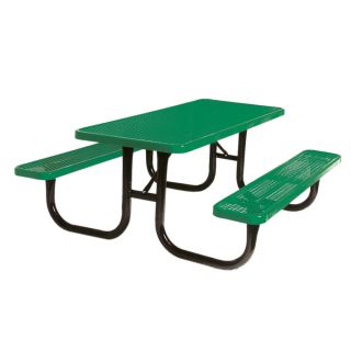 Ultra Play 6 ft Green Steel Rectangle Picnic Table