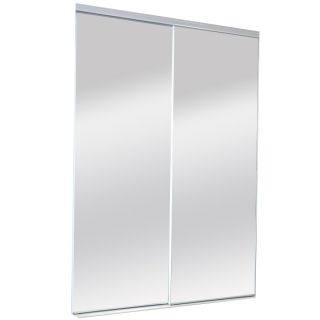 ReliaBilt White Mirrored Sliding Door (Common 80.5 in x 96 in; Actual 80 in x 96 in)