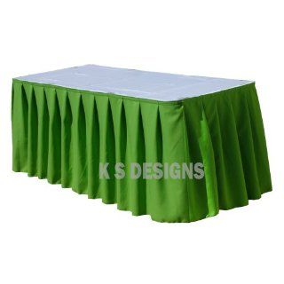 17 Foot Pleated Apple Green Table Skirt (Polyester)  Tablecloths  
