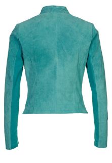 Goosecraft Leather jacket   turquoise