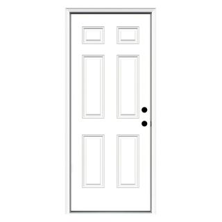 ReliaBilt 6 Panel Prehung Inswing Steel Entry Door Prehung (Common 80 in x 32 in; Actual 81.75 in x 33.5 in)