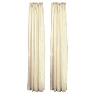 Style Selections Crystal 84 in L Striped Beige Rod Pocket Window Sheer Curtain