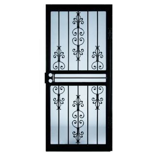 LARSON Garden View Black Steel Security Door (Common 81 in x 36 in; Actual 80.03 in x 38.62 in)