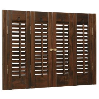 allen + roth 27 in 29 in W x 36 in L Colonial Mahogany Wood Interior Shutter