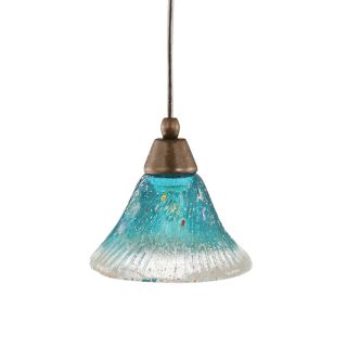 Brooster 7 in W Bronze Mini Pendant Light with Crystal Shade