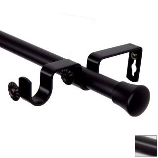 Rod Desyne 66 in to 120 in Black Metal Double Curtain Rod