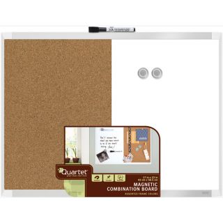 QUARTET 23 in x 17.5 in Magnetic Cork Dry Erase and Bulletin Board Combination