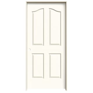 ReliaBilt 4 Panel Arch Top Solid Core Textured Molded Composite Right Hand Interior Single Prehung Door (Common 80 in x 36 in; Actual 81.69 in x 37.56 in)