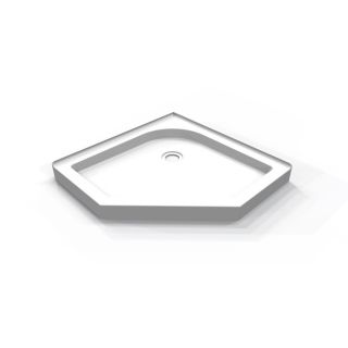 DECOLAV Cascading Falls 35.49 in L x 35.49 in W White Acrylic Neo Angle Corner Shower Base