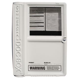 Doc Box 25 in x 36 in x 6 1/2 in Lockable White Permit Box