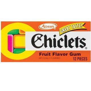 Chiclet Gum   Fruit Flavor 12 piece   40 Unit Pack  Grocery & Gourmet Food