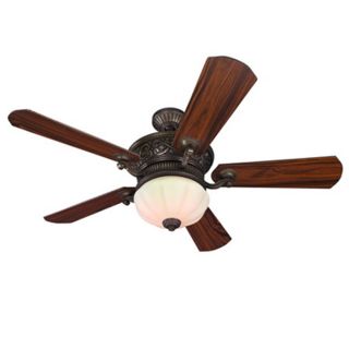Harbor Breeze Platinum Wakefield 52 in Guilded Espresso Indoor Downrod Mount Ceiling Fan with Light Kit and Remote Control