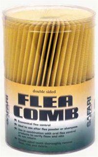 Safari Plastic Flea Comb Jar containing 100 combs, Tan  Pet Flea Combs 